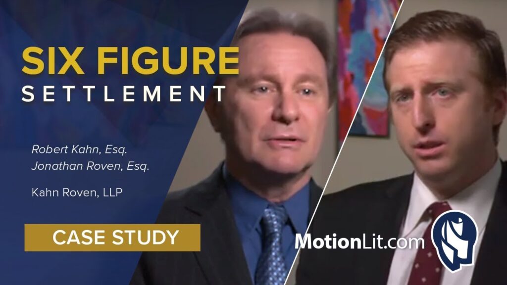 See how attorneys Jonathan Roven and Robert Kahn obtained a $750,000 settlement utilizing MotionLit’s accident reconstruction animation.
